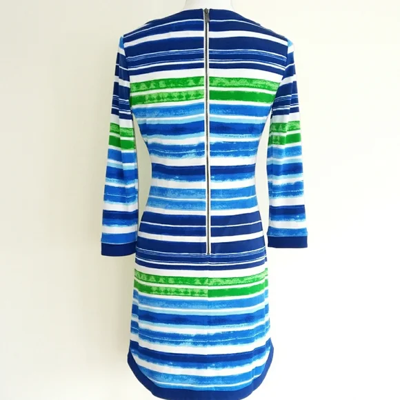 Vince Camuto 3/4 Sleeve Striped Shift Dress - Picture 4 of 8